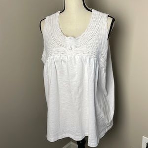 ~Design365 100% Cotton Sleeveless Crochet Top  Size  1X